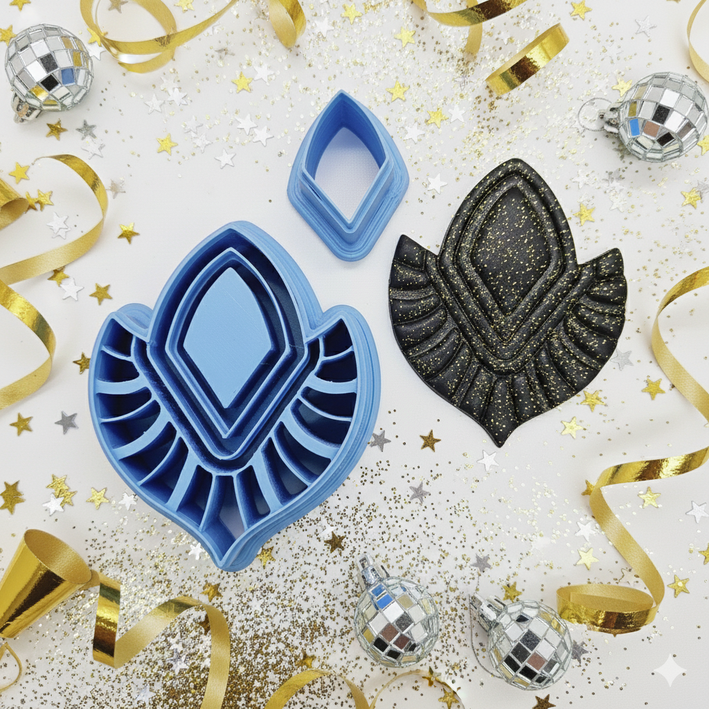 Macrame Stone Bezel Inlay set polymer clay cutters