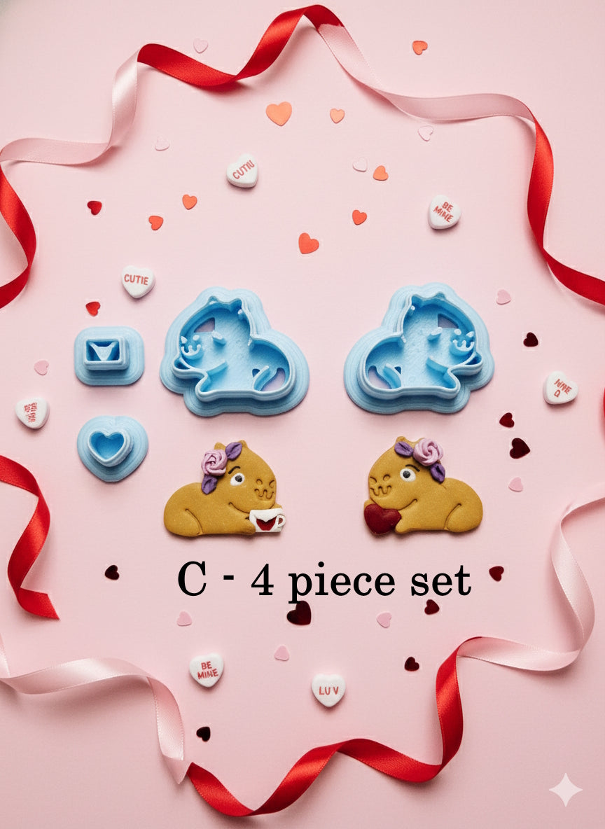 "Cappy-gram" Capybara Love clay cutter set