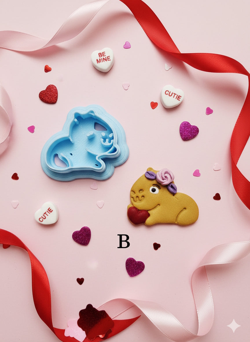 "Cappy-gram" Capybara Love clay cutter set