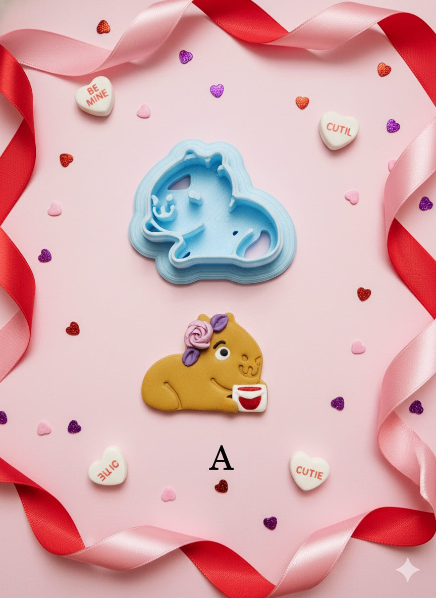 "Cappy-gram" Capybara Love clay cutter set