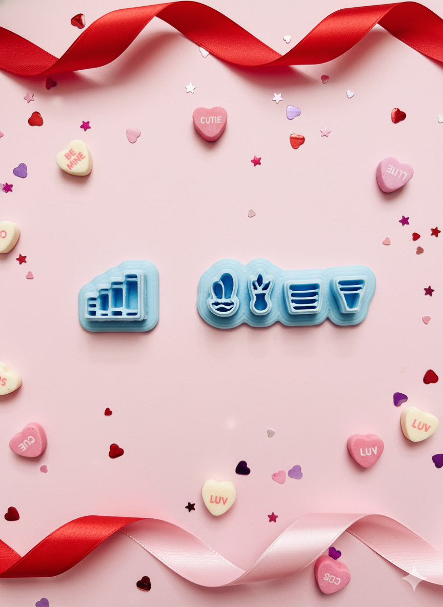 Heart Bookshelf polymer clay cutters