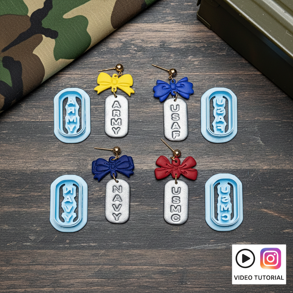 DOG TAGS and BOWS polymer clay cutters