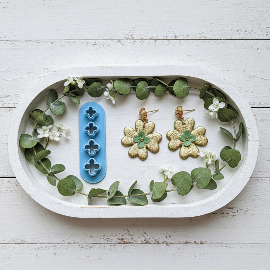 Miniature Clover petals multi polymer clay cutter