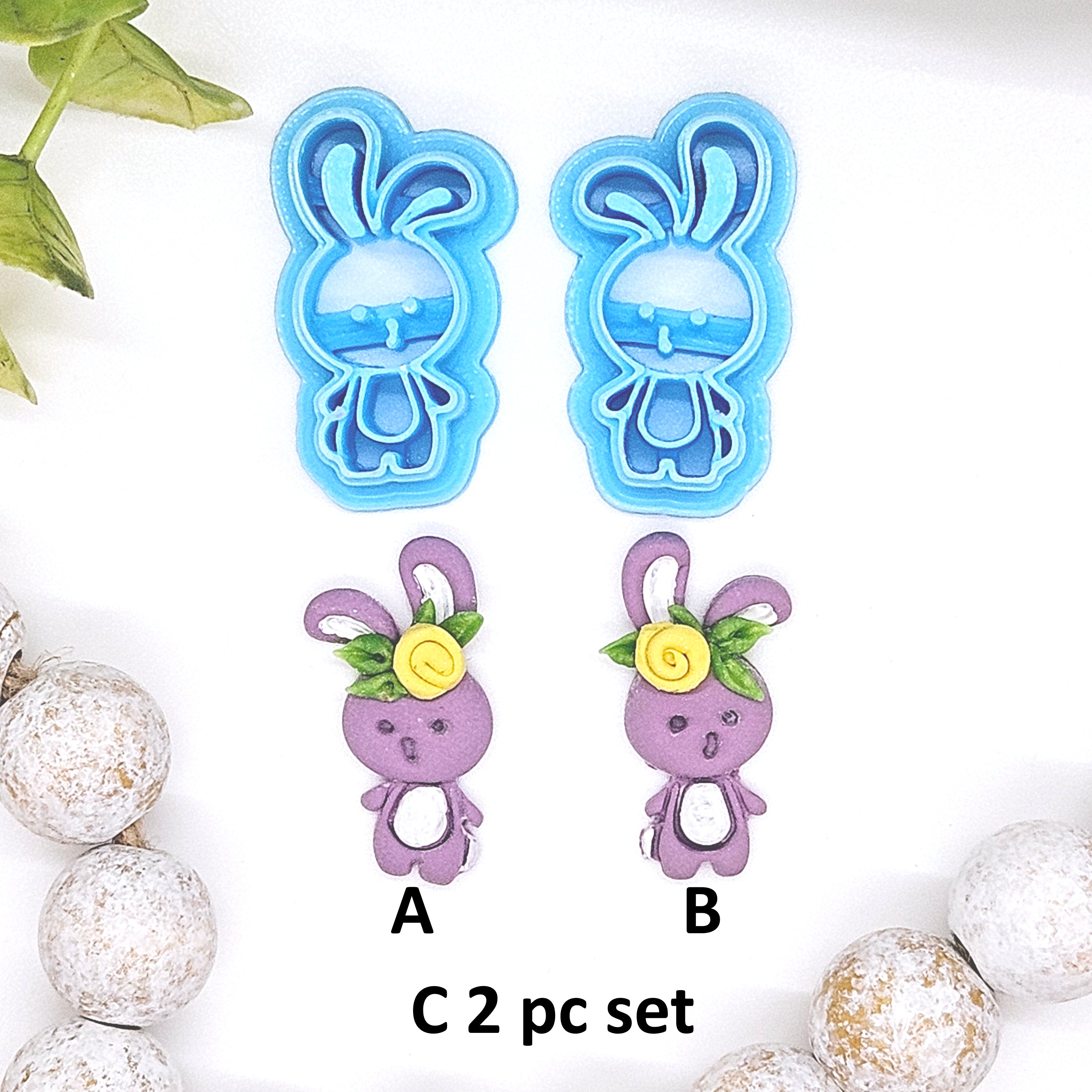 LOP EAR Bunny polymer clay cutter