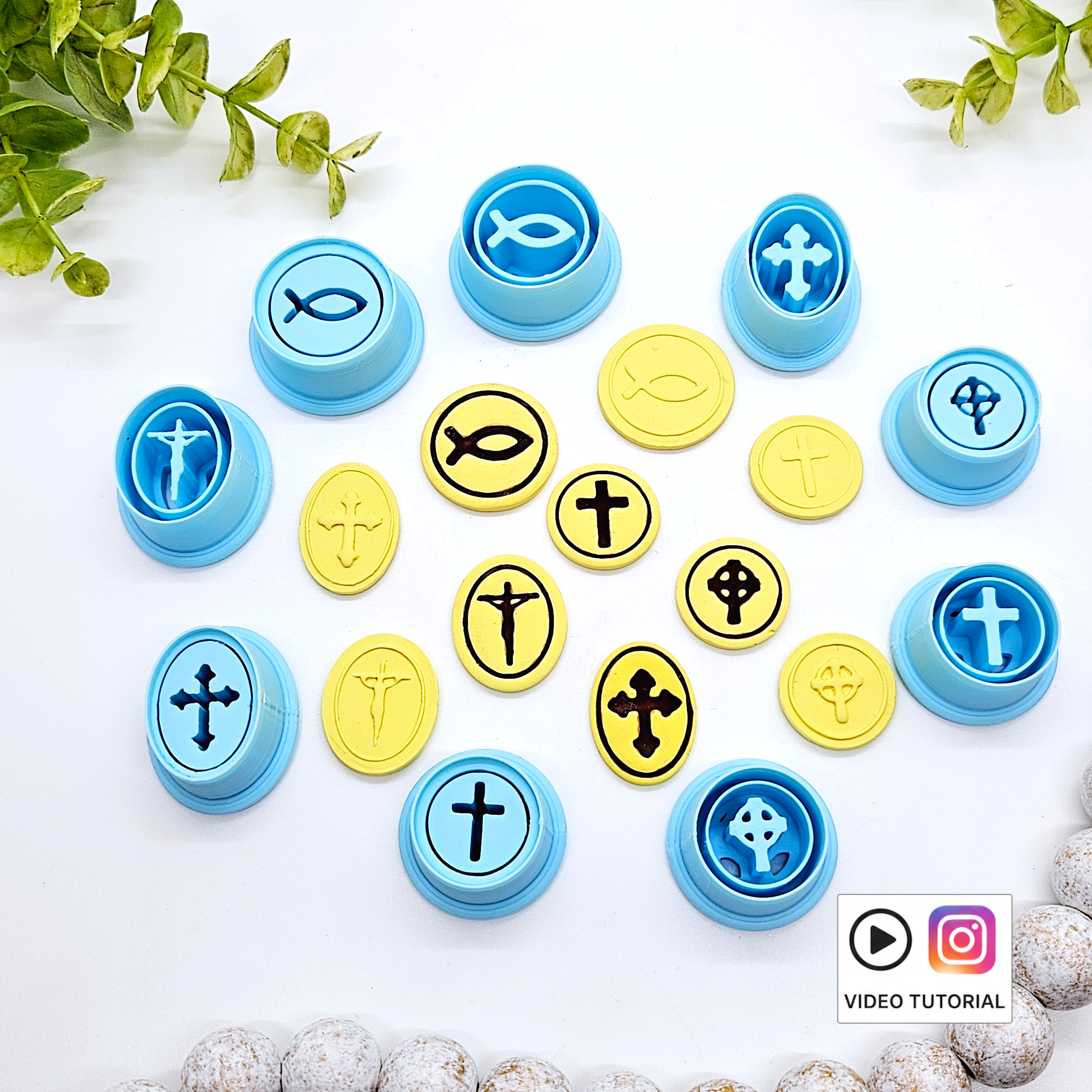 Christian Crosses poymer clay cutters