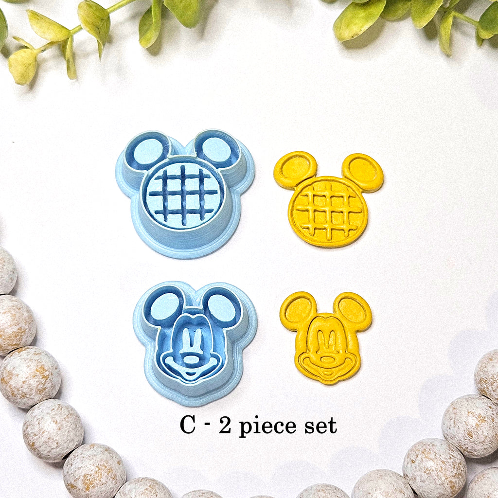 Mouse Ears Waffle and Pancake Polymer Clay Cutters