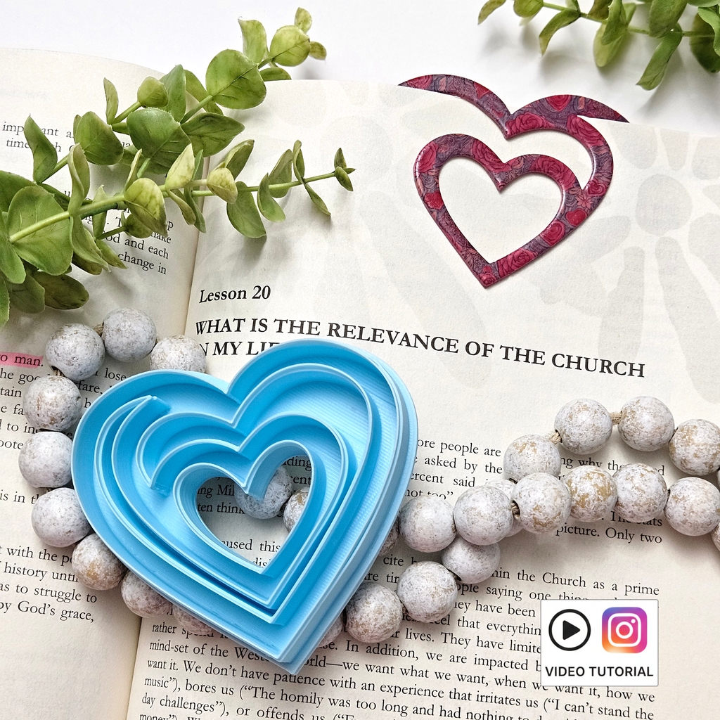 HEART Bookmark polymer clay cutter