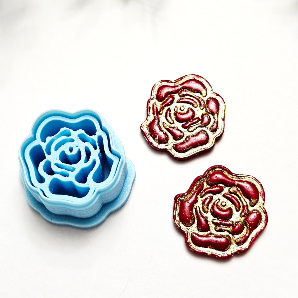EMBOSSED ROSE polymer clay cutter