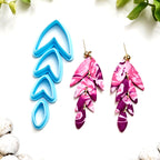 Chevron Leaf drop set polymer clay cutters