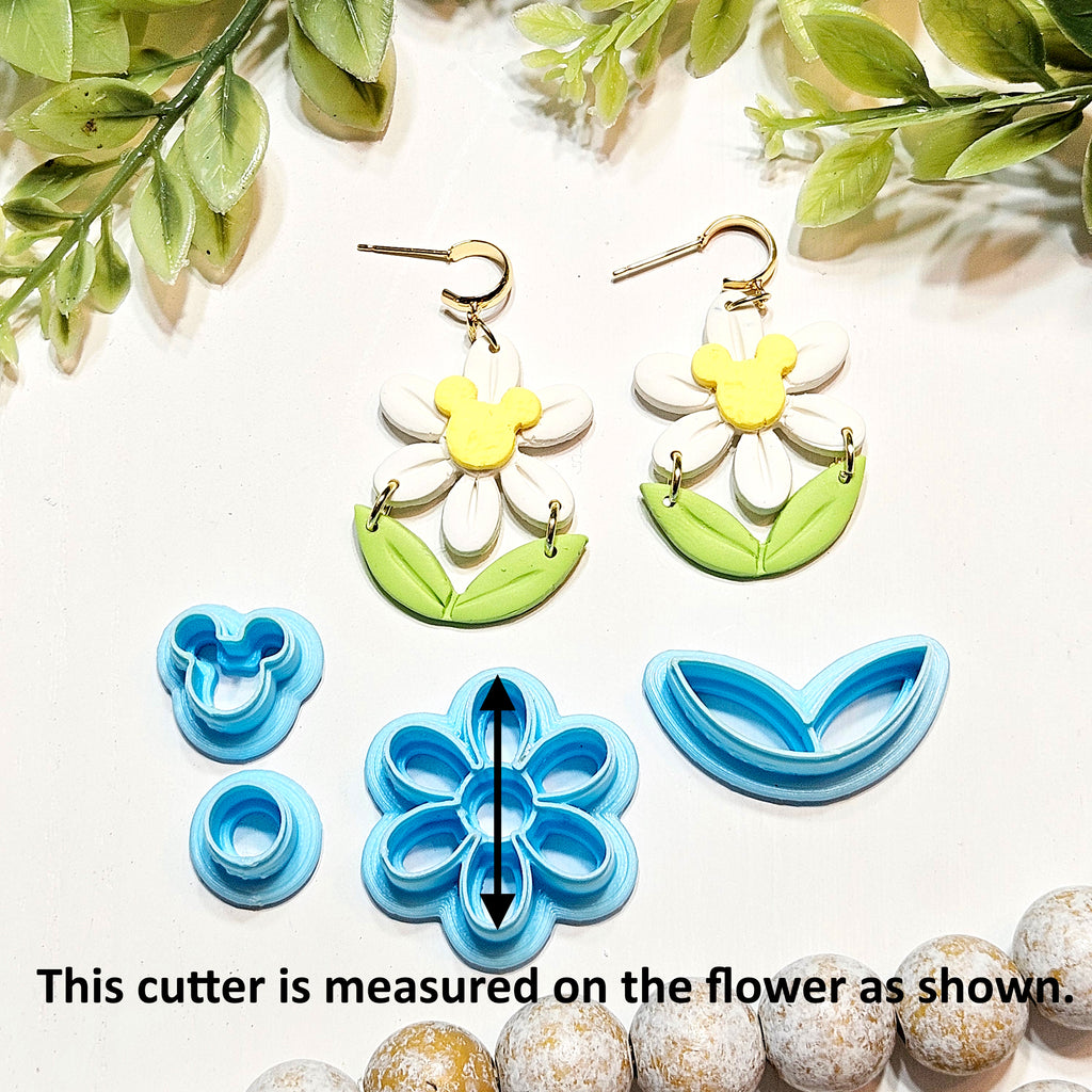 MOUSE EARS DAISY set clay cutters P604