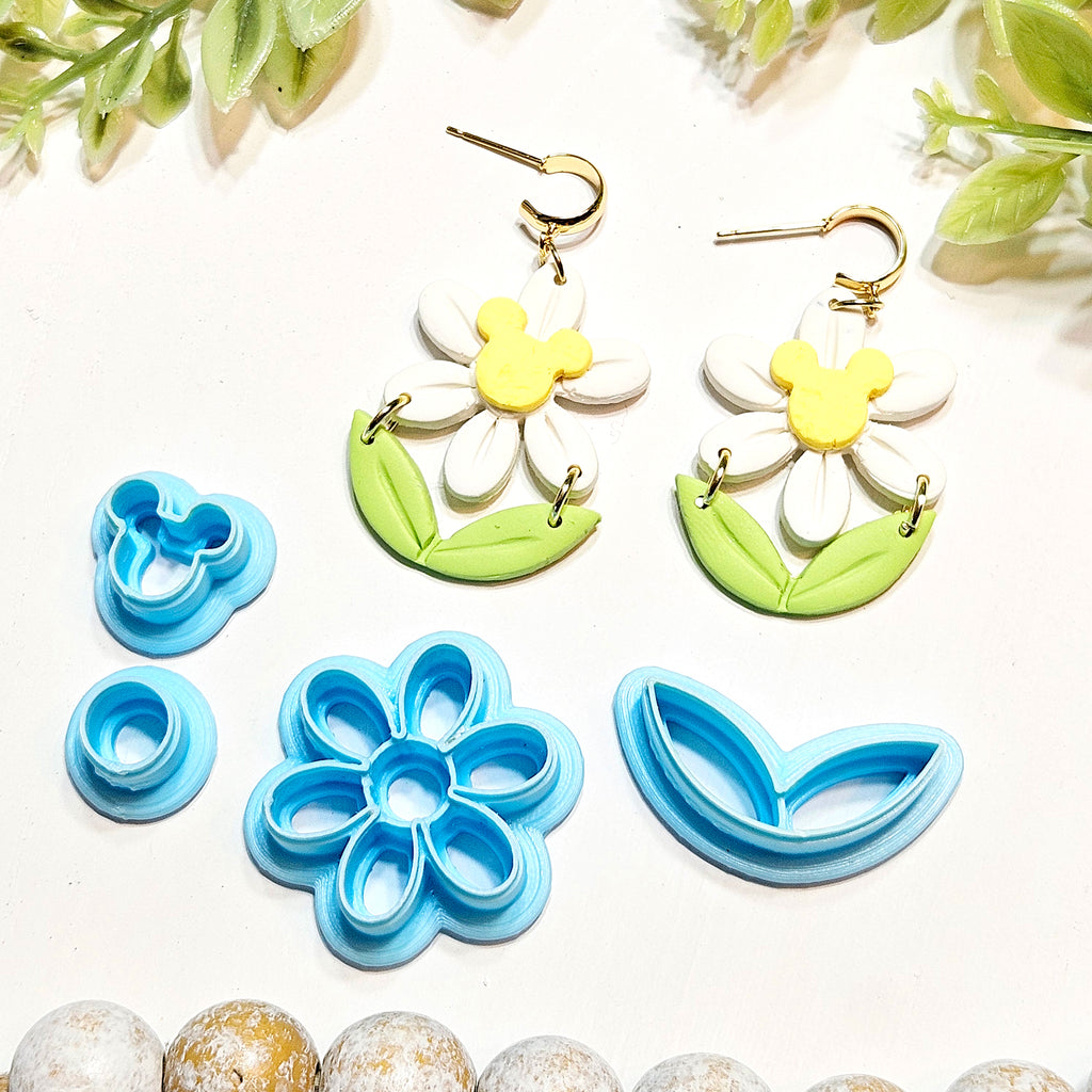 MOUSE EARS DAISY set clay cutters P604