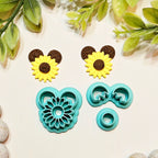 MOUSE EARS SUNFLOWER set clay cutters P606