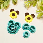 MOUSE EARS SUNFLOWER set clay cutters P606