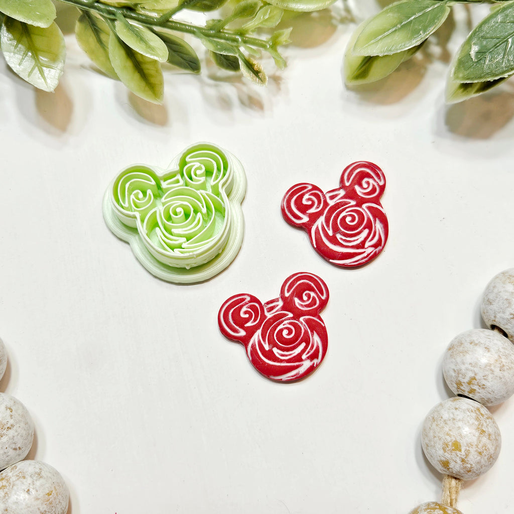Mouse Ears ROSE Flower Polymer Clay Cutter P608