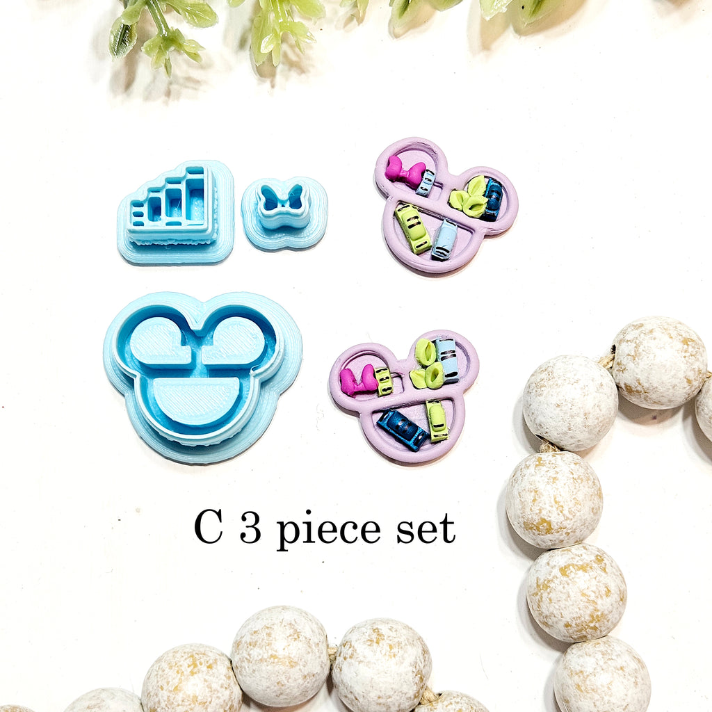 Mouse Ears Bookshelf Polymer Clay Cutter Set | H200
