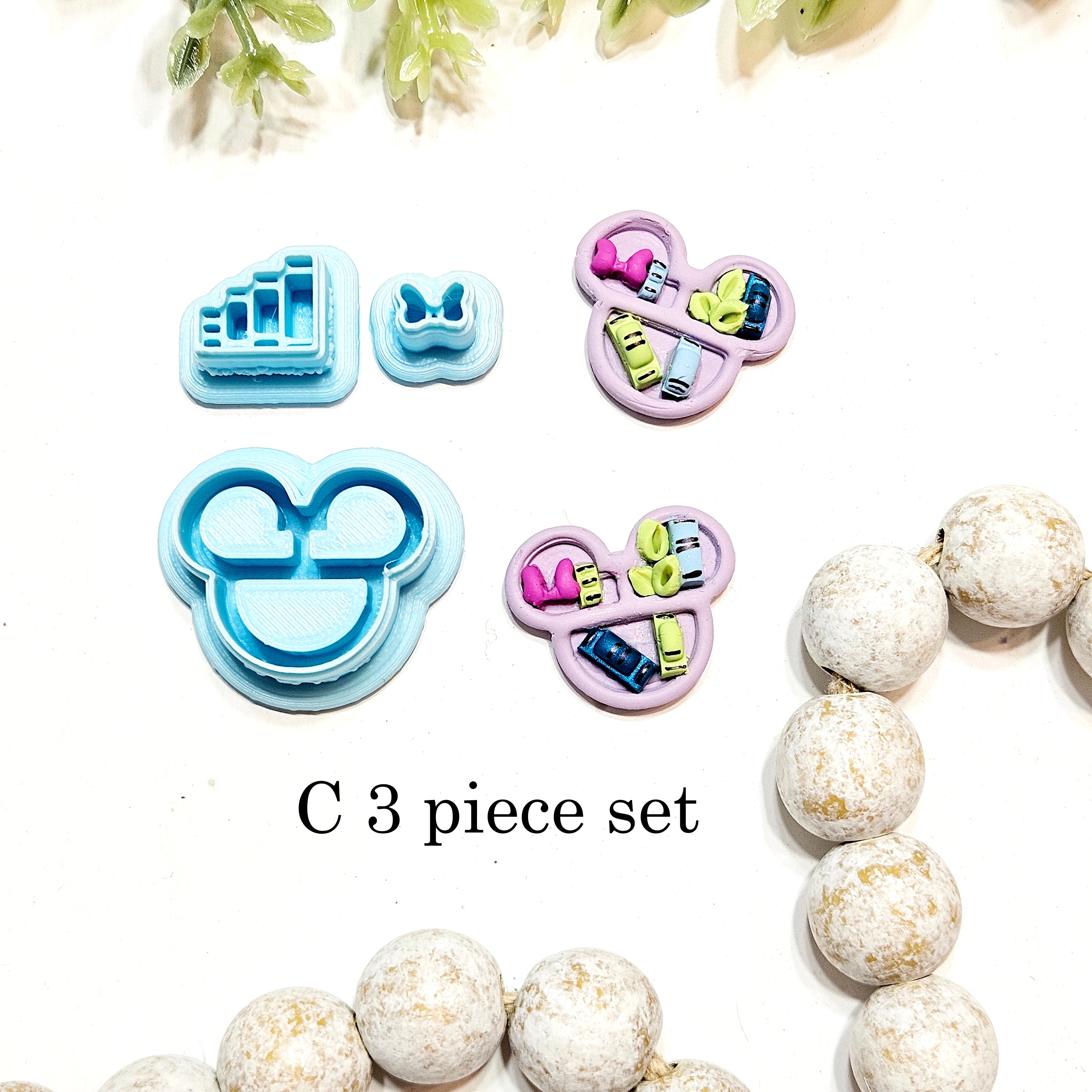 Mouse Ears Bookshelf Polymer Clay Cutter Set | H200