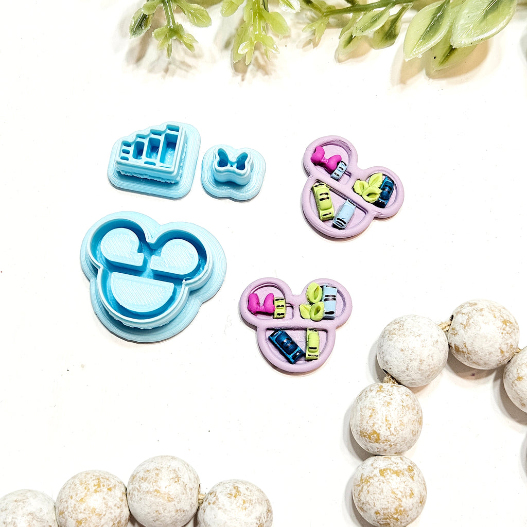 Mouse Ears Bookshelf Polymer Clay Cutter Set | H200