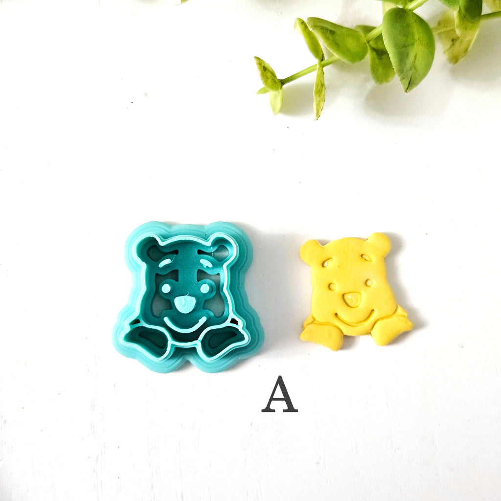 Hunny Bear Peekaboo Polymer Clay Cutters | Winnie the Pooh Character Set
