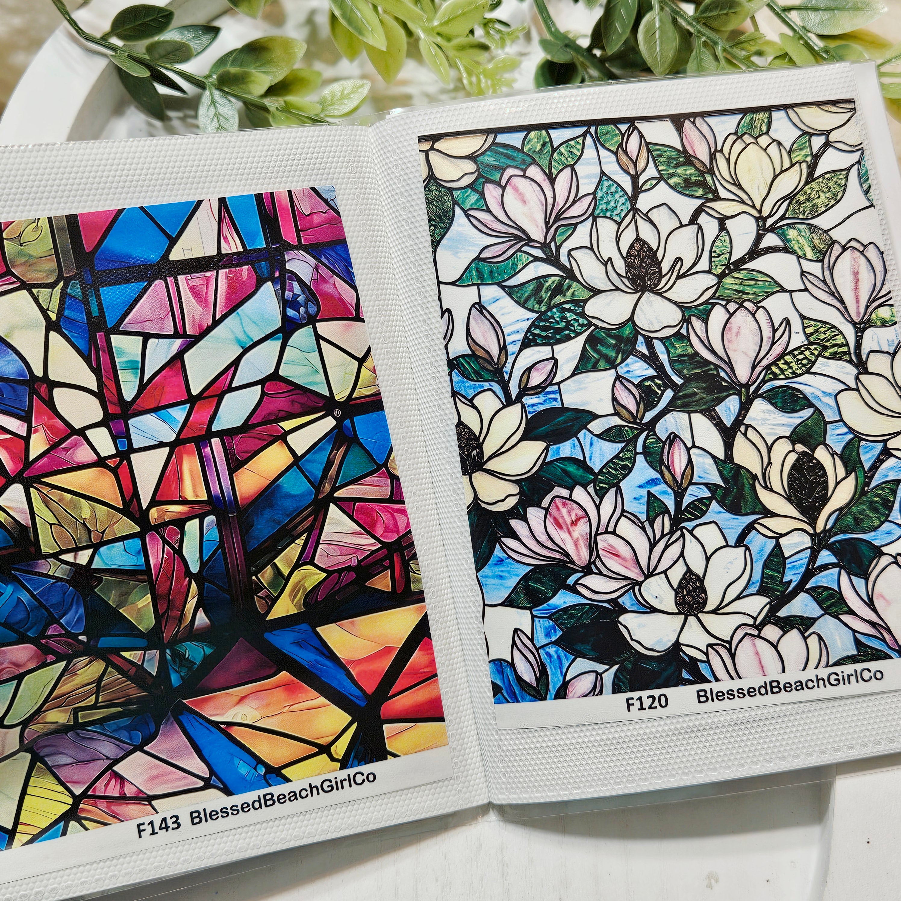 Stained Glass Water Transfer Sheet Book | 38 Exclusive Designs | Polymer Clay