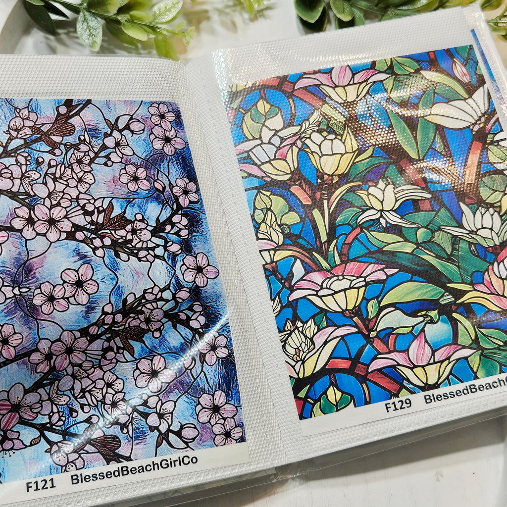 Stained Glass Water Transfer Sheet Book | 38 Exclusive Designs | Polymer Clay