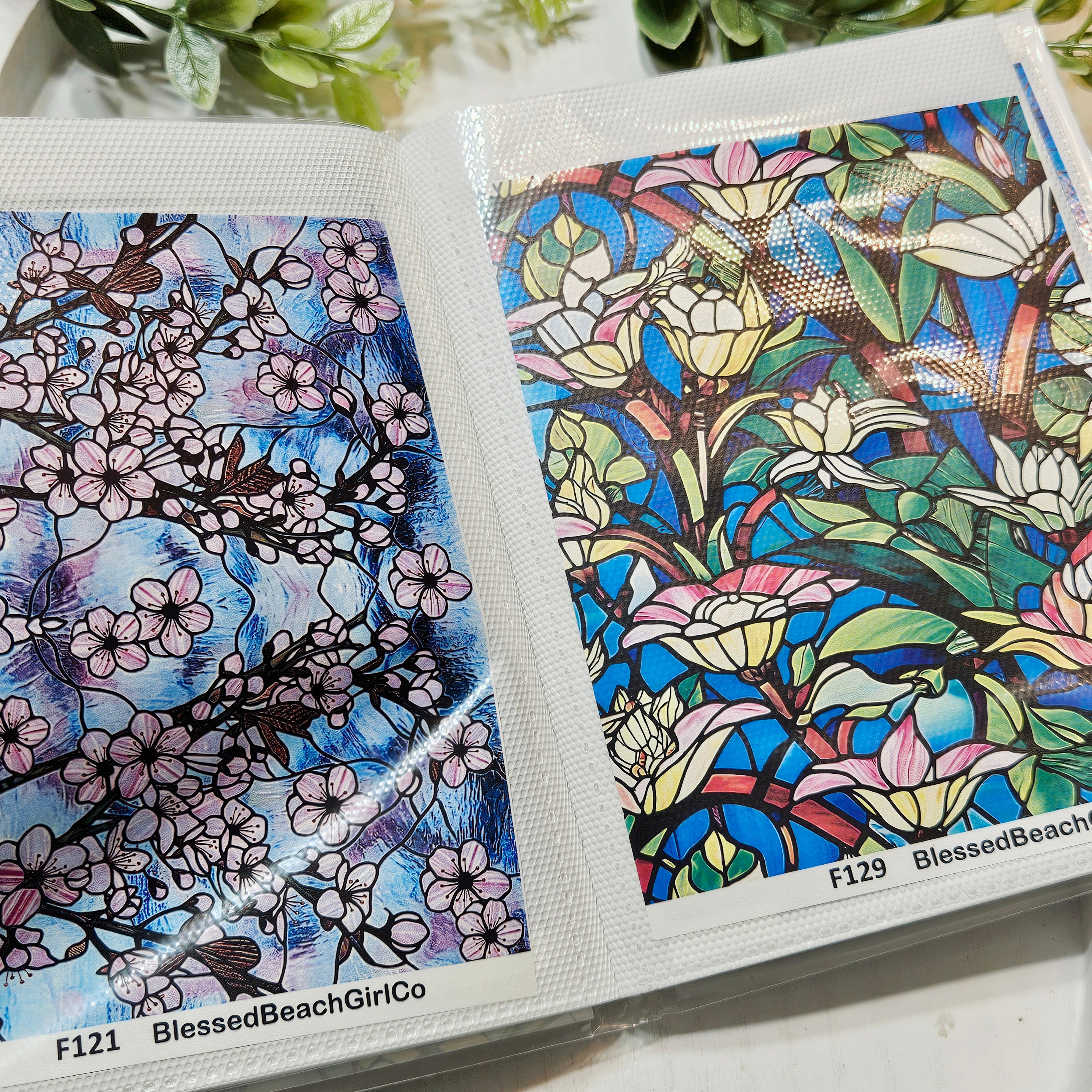 Stained Glass Water Transfer Sheet Book | 38 Exclusive Designs | Polymer Clay