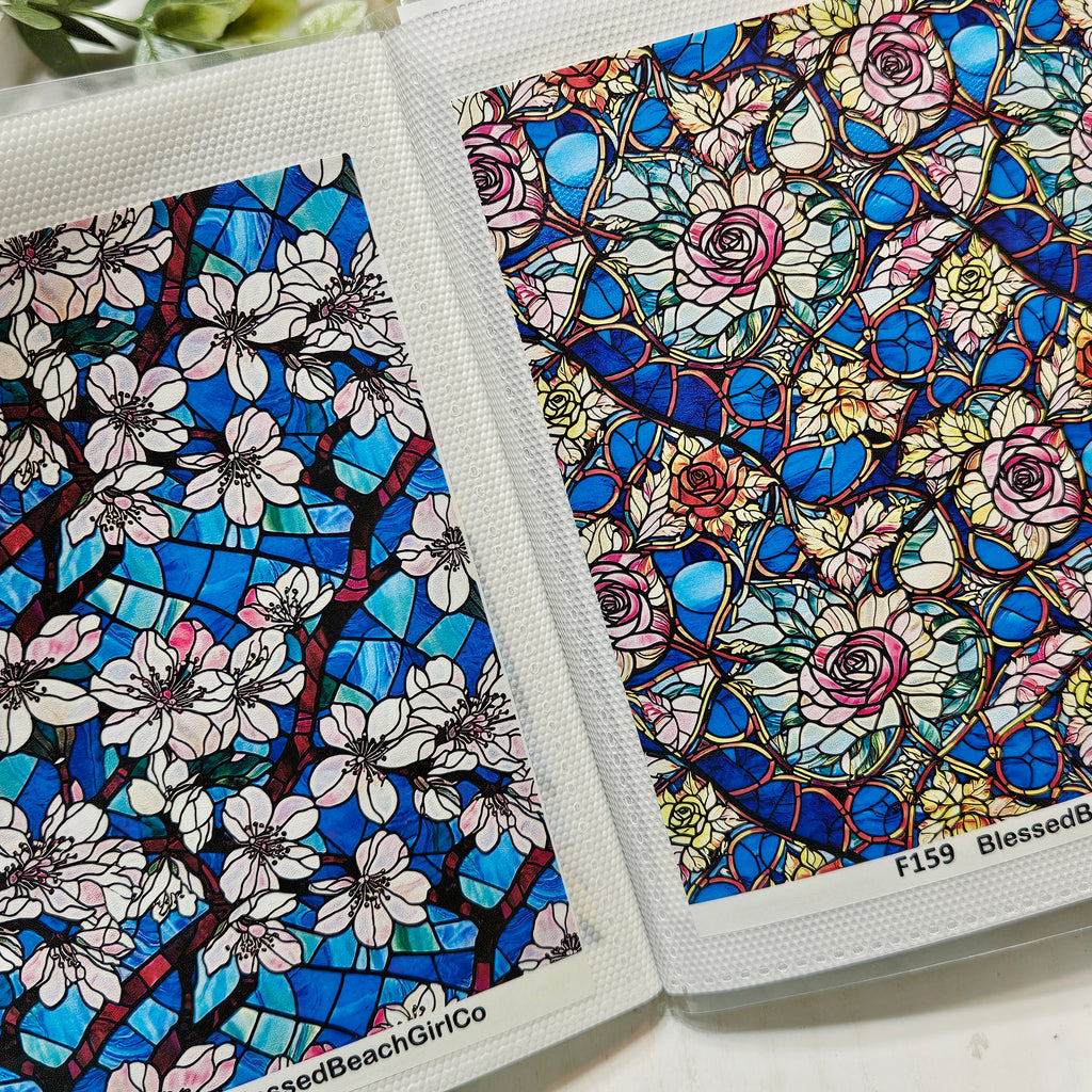 Stained Glass Water Transfer Sheet Book | 38 Exclusive Designs | Polymer Clay