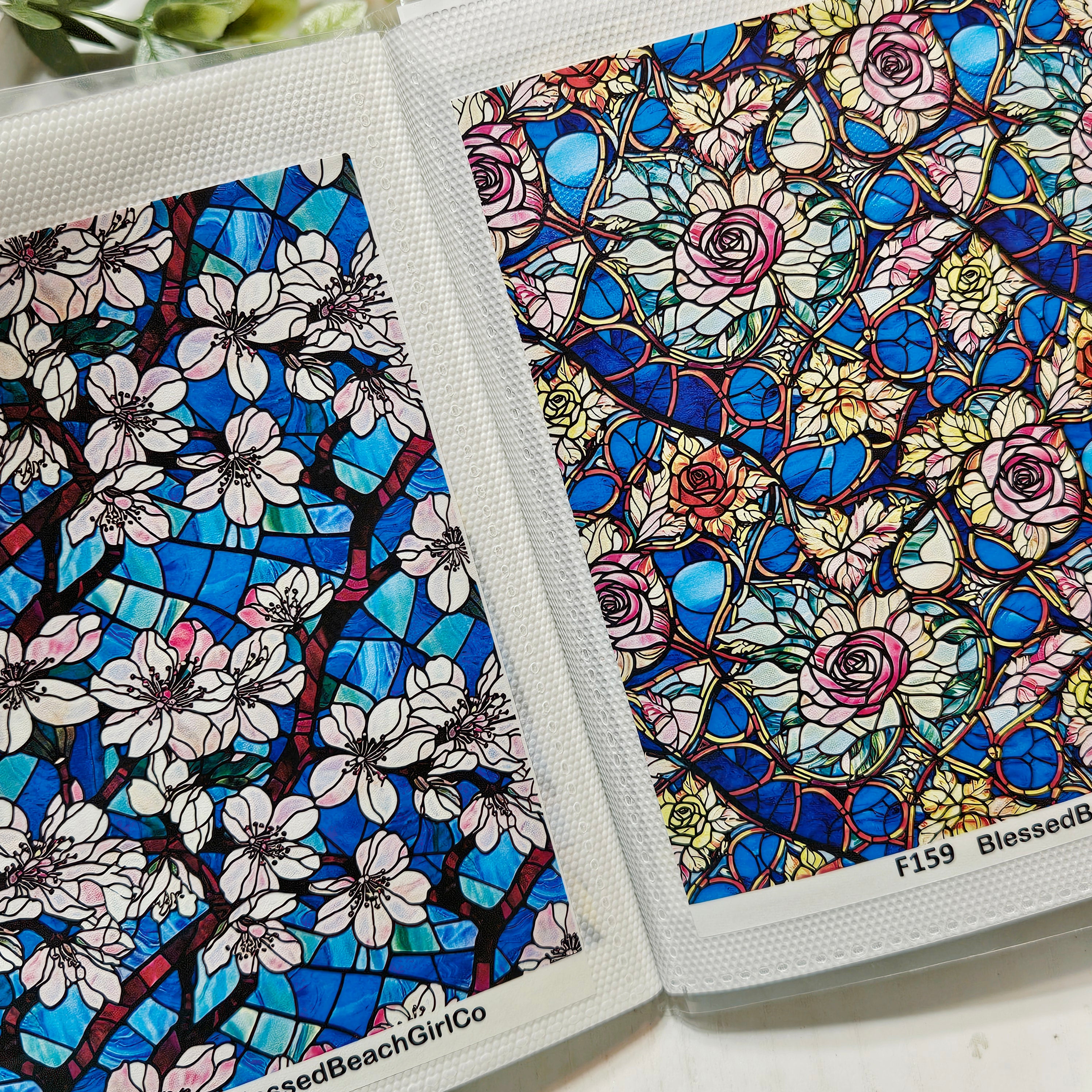 Stained Glass Water Transfer Sheet Book | 38 Exclusive Designs | Polymer Clay
