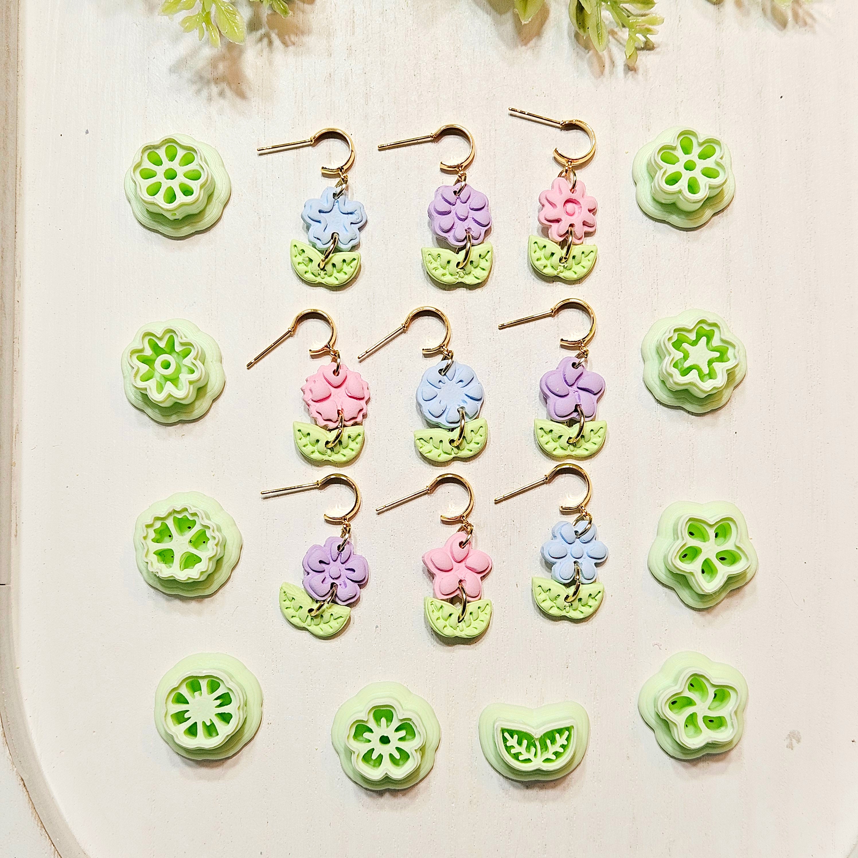 Flower Charms clay cutters P603