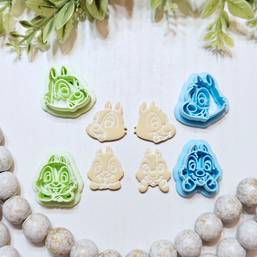 Chip & Dale Chipmunk Polymer Clay Cutters | Embossing Cutters