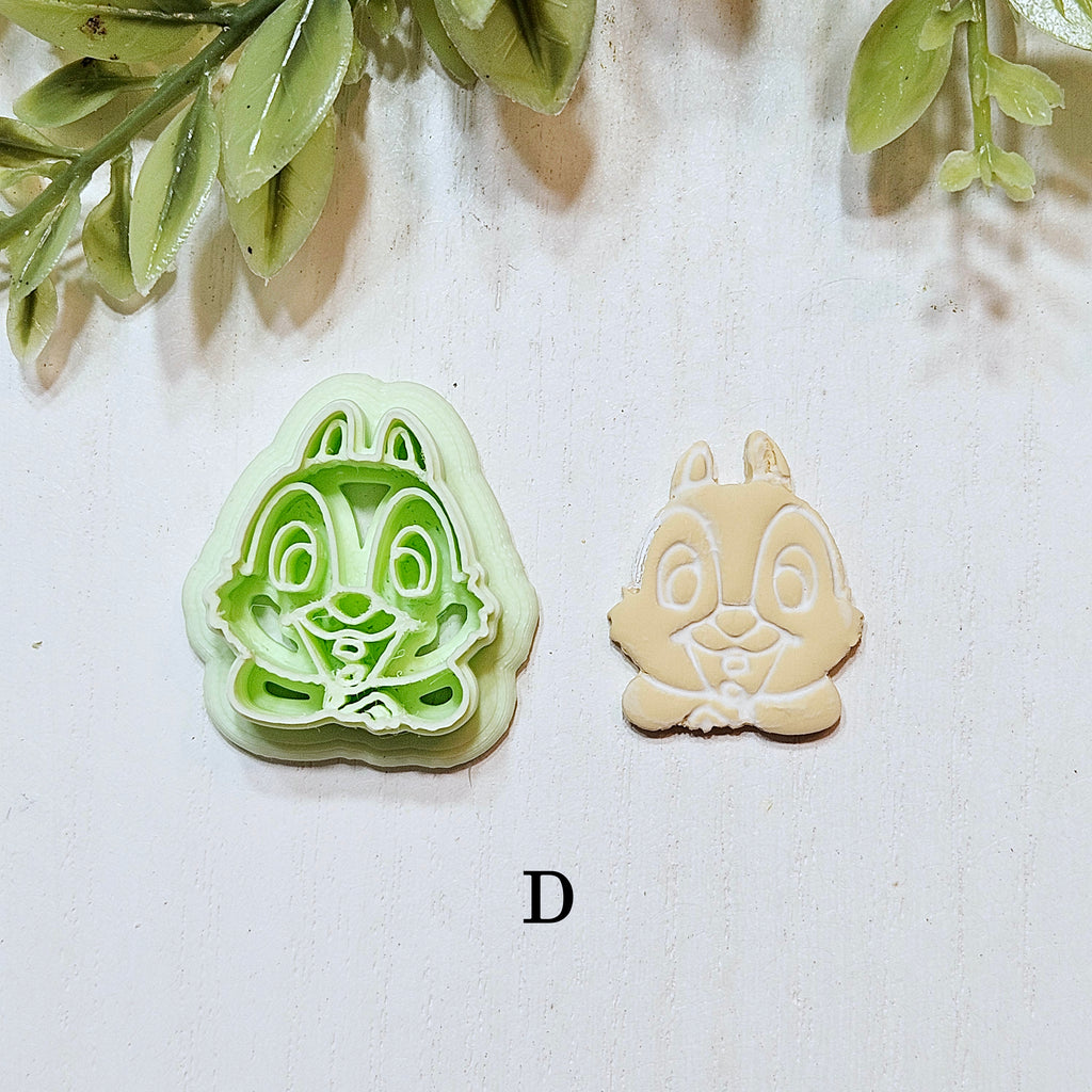 Chip & Dale Chipmunk Polymer Clay Cutters | Embossing Cutters