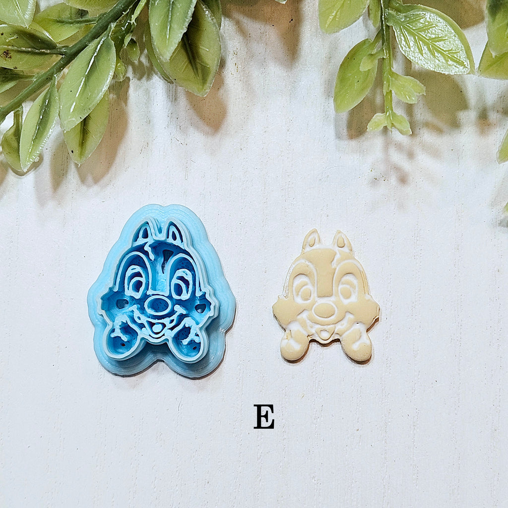 Chip & Dale Chipmunk Polymer Clay Cutters | Embossing Cutters
