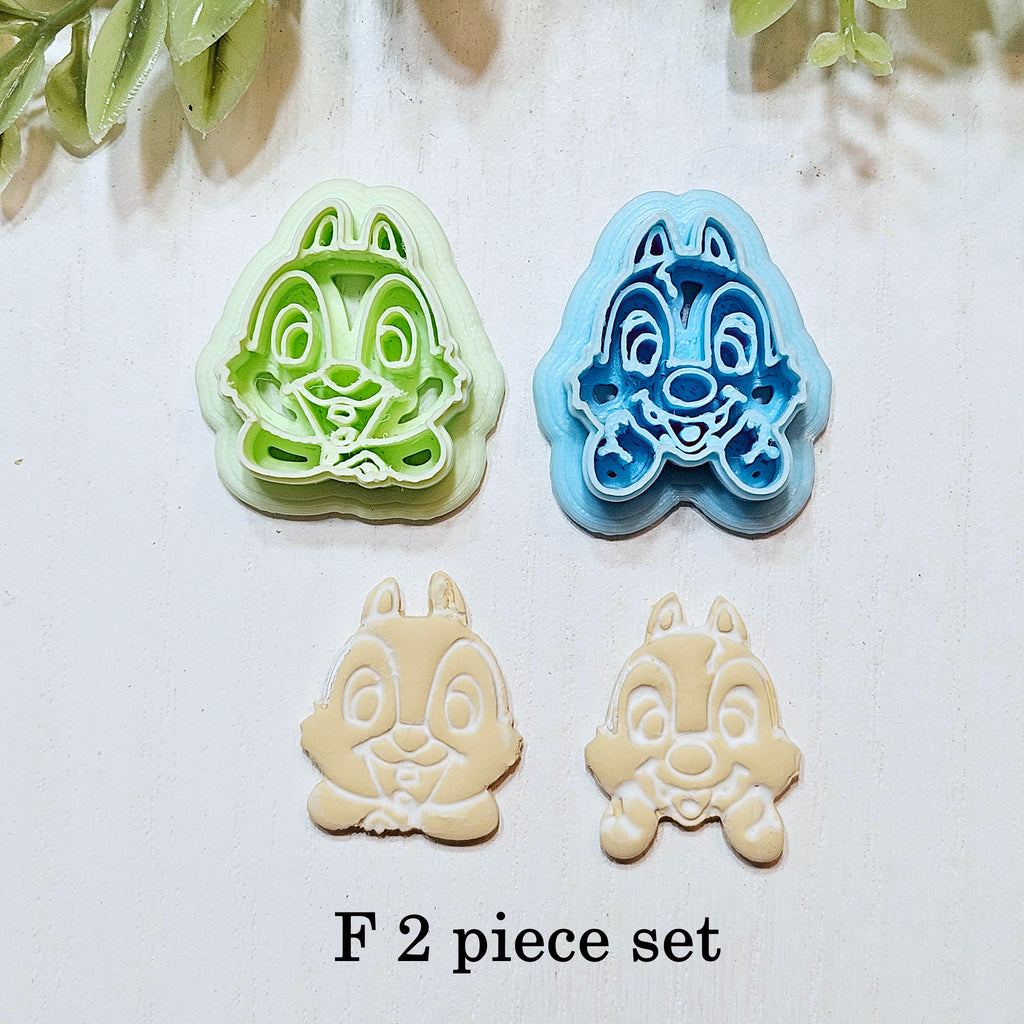 Chip & Dale Chipmunk Polymer Clay Cutters | Embossing Cutters