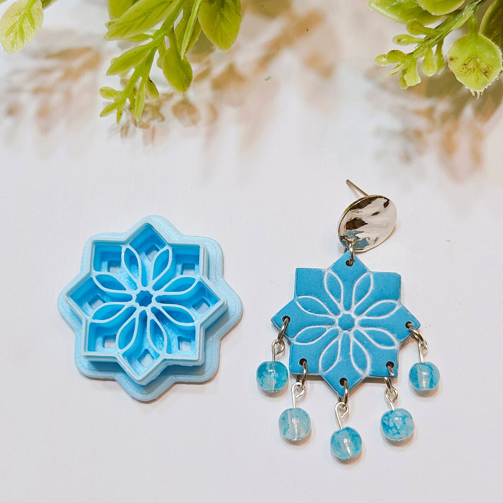 Majolica Flower Tile Polymer Clay Cutter E245 | Mediterranean Collection
