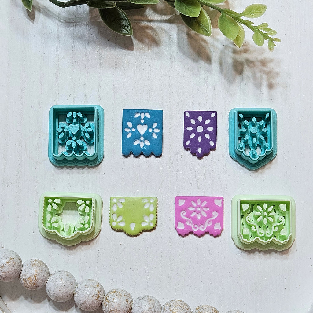 Papel Picado Mexican Banner Polymer Clay Cutters