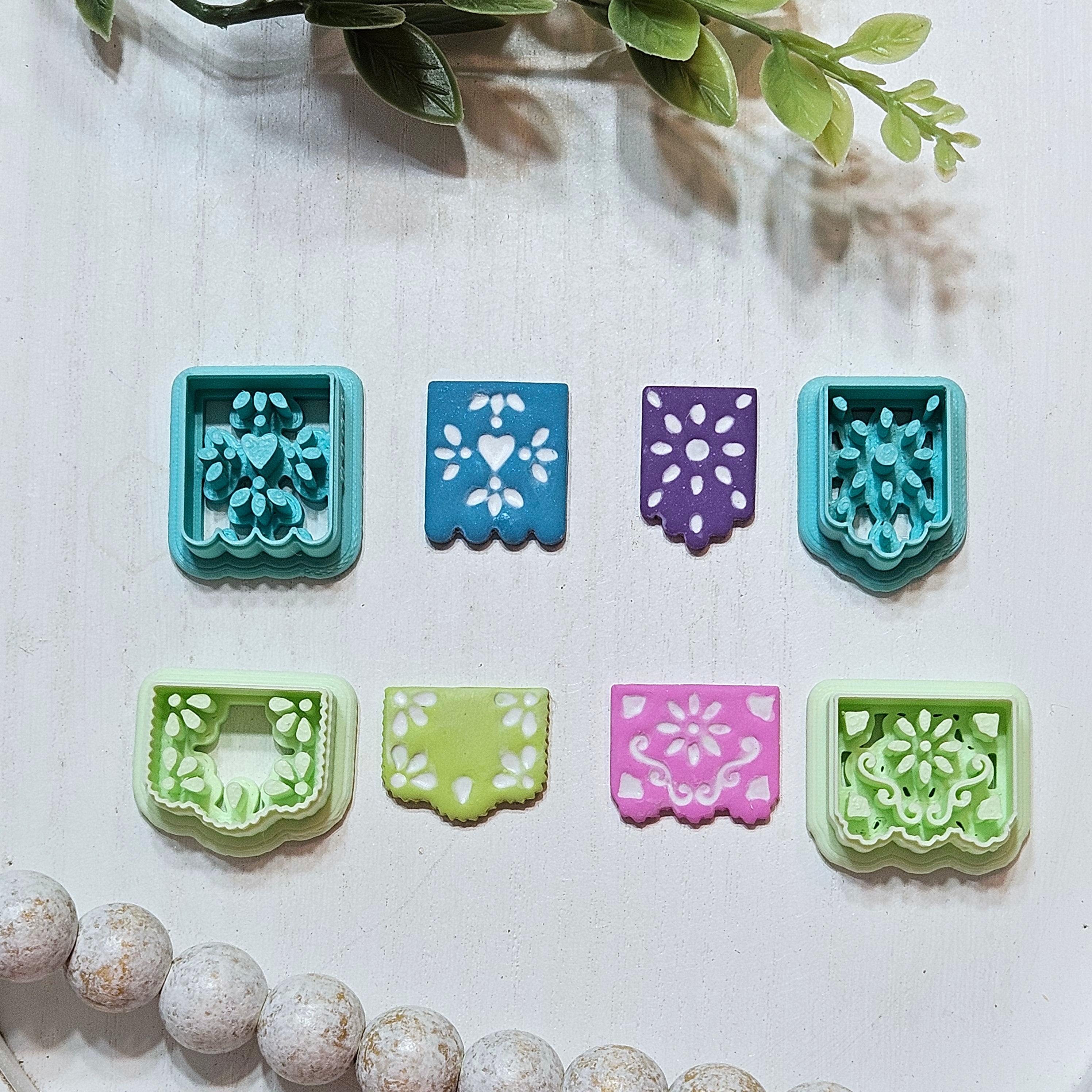 Papel Picado Mexican Banner Polymer Clay Cutters