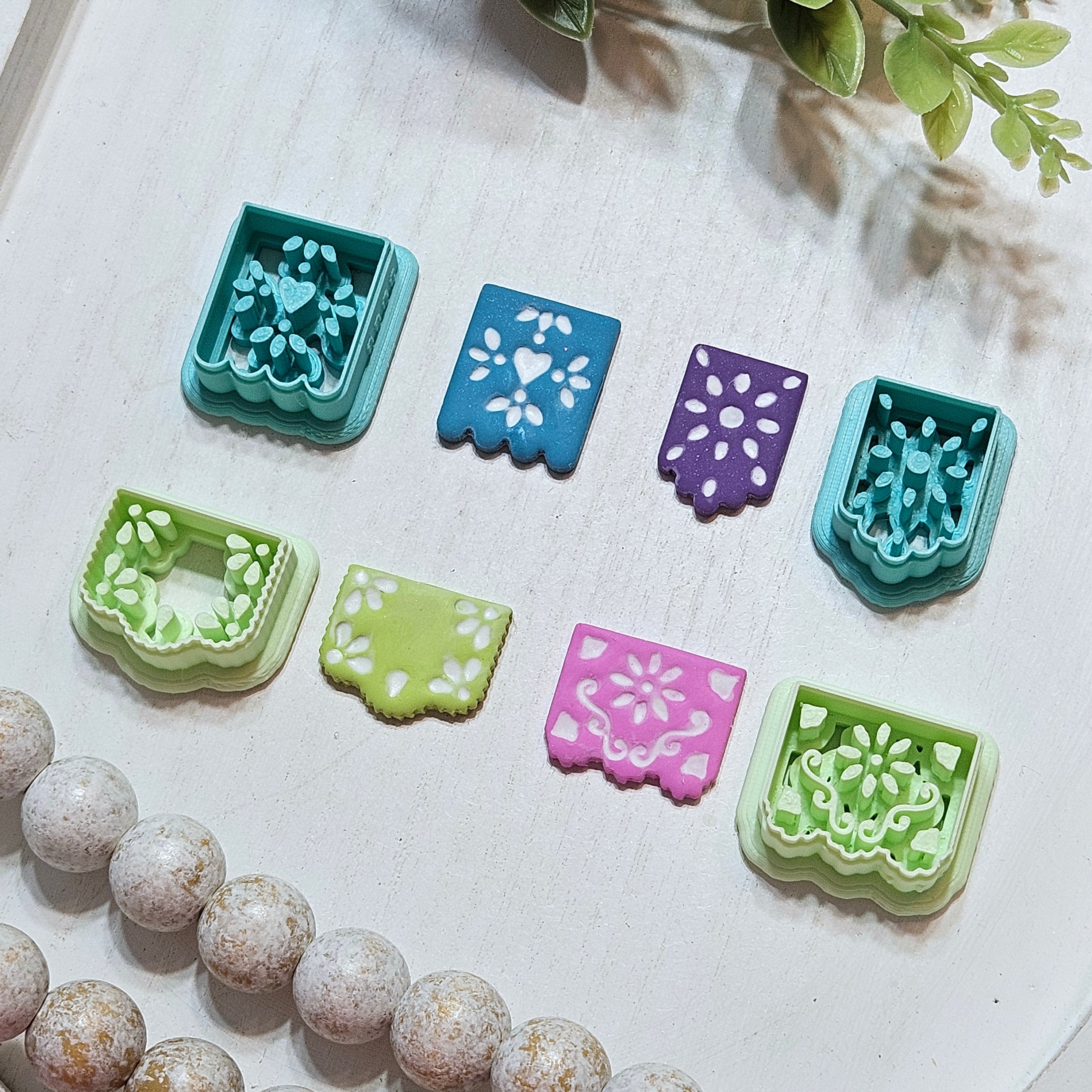 Papel Picado Mexican Banner Polymer Clay Cutters