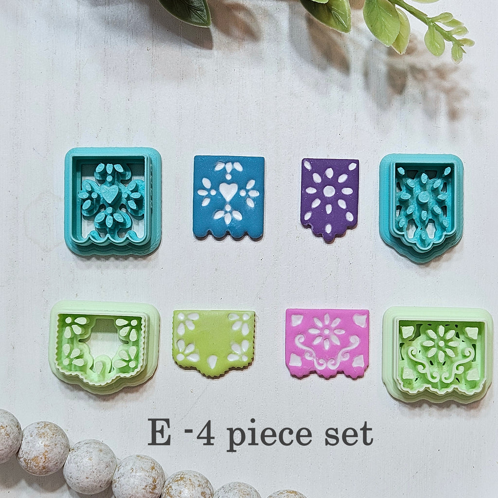 Papel Picado Mexican Banner Polymer Clay Cutters