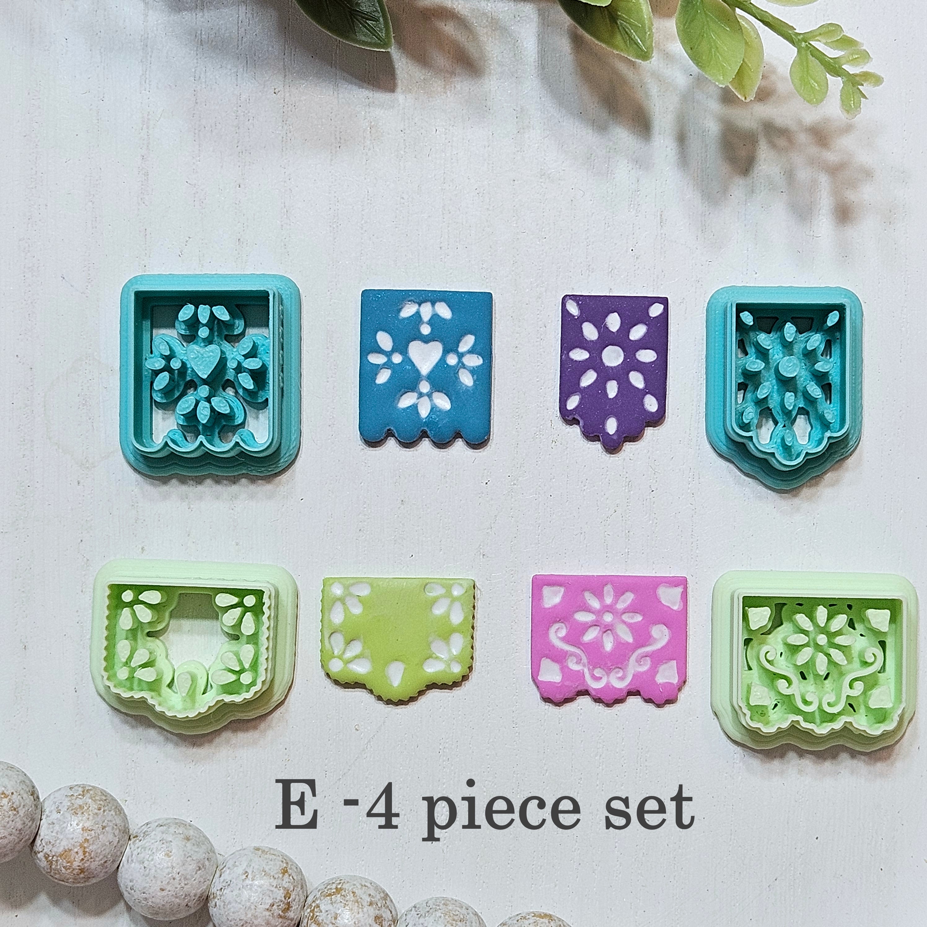 Papel Picado Mexican Banner Polymer Clay Cutters