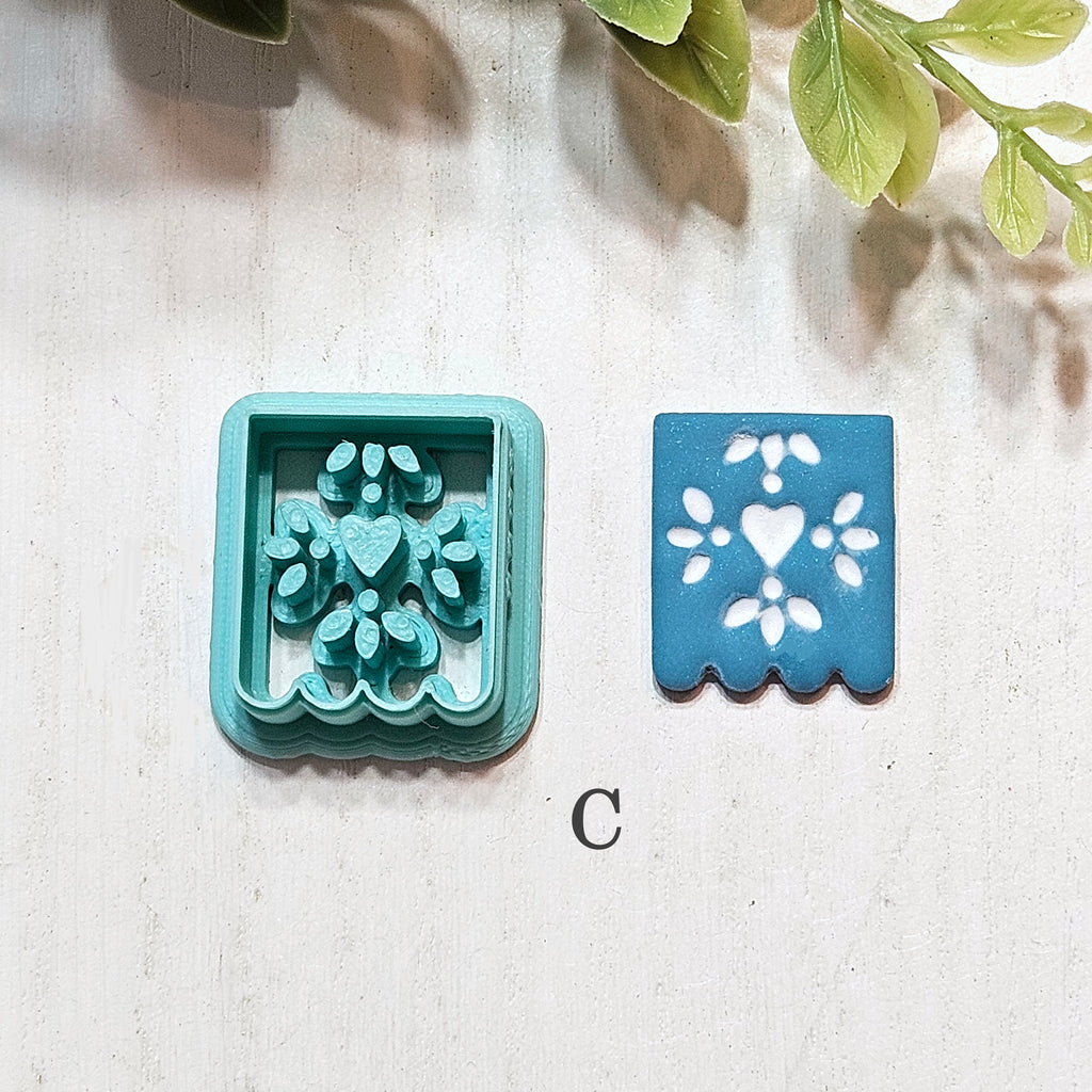 Papel Picado Mexican Banner Polymer Clay Cutters