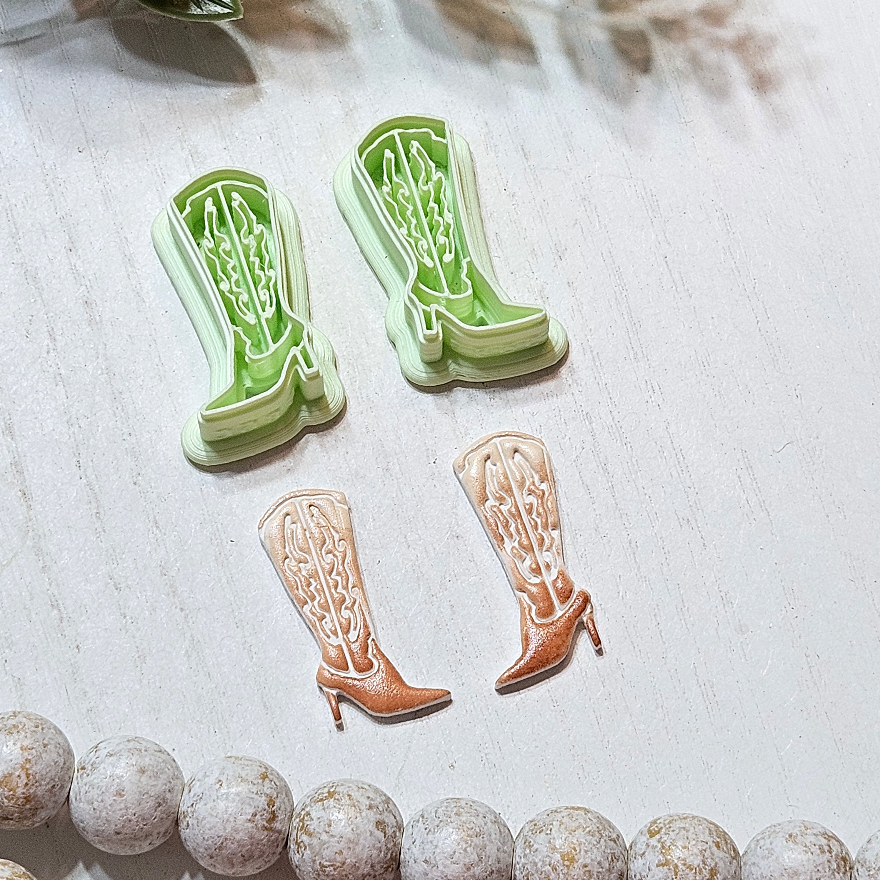 Cowgirl High Heeled Boots Polymer Clay Cutter
