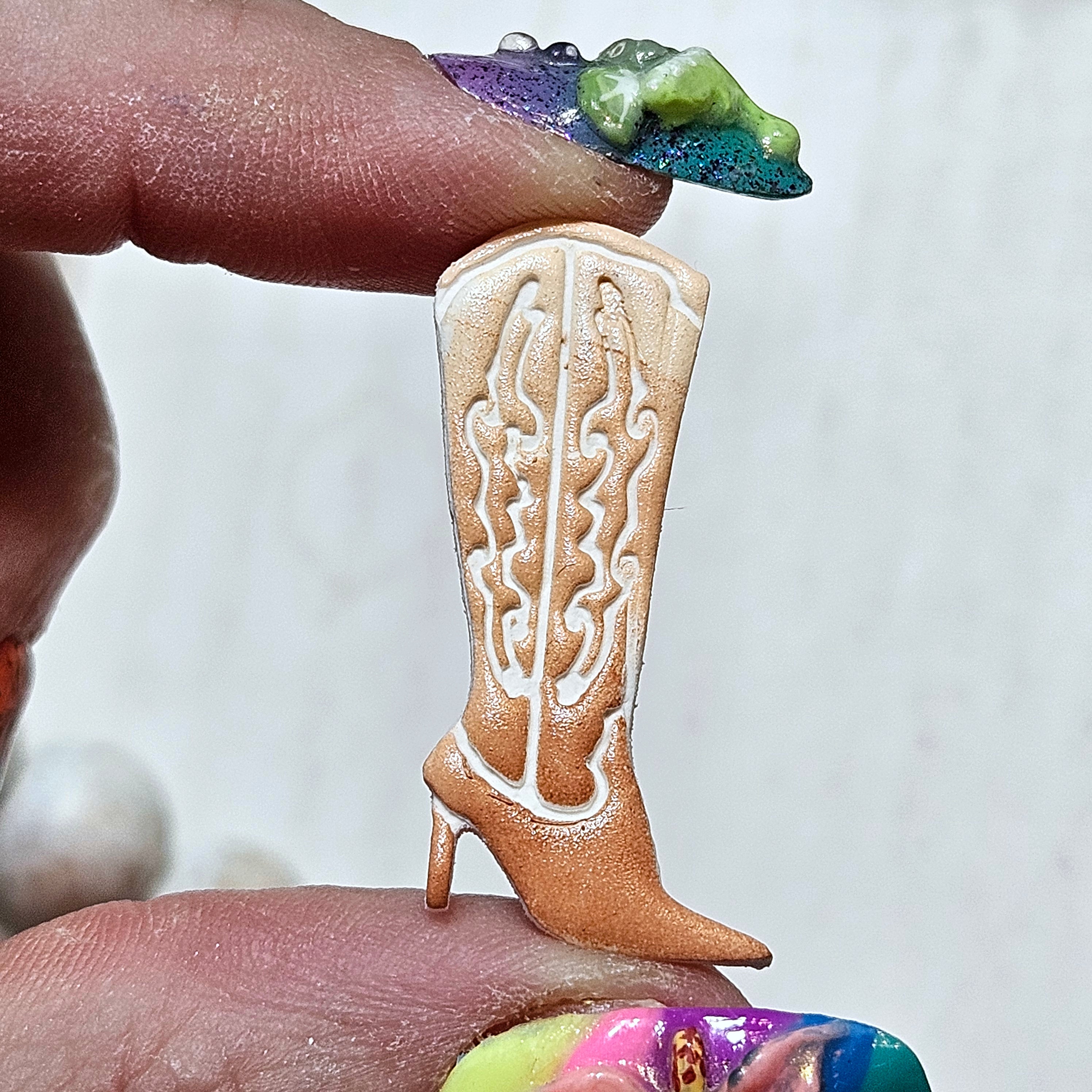 Cowgirl High Heeled Boots Polymer Clay Cutter