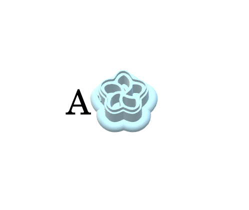 Flower Charms clay cutters P603