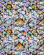Stained glass water transfer sheet for Polymer clay B512C