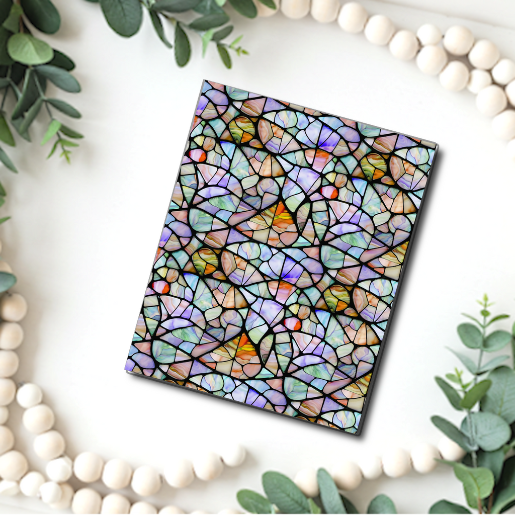 Stained glass water transfer sheet for Polymer clay B512C