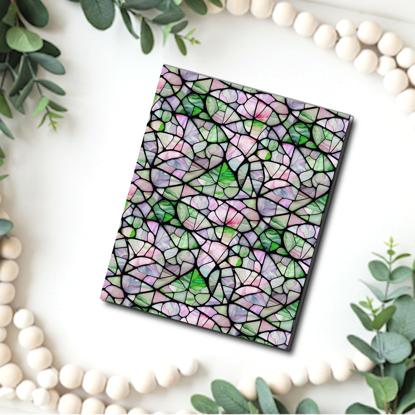 Stained glass water transfer sheet for Polymer clay B512D