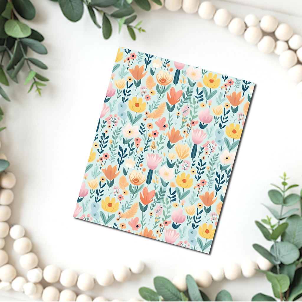 Chalky Pastel Flowers clay transfer sheet B560