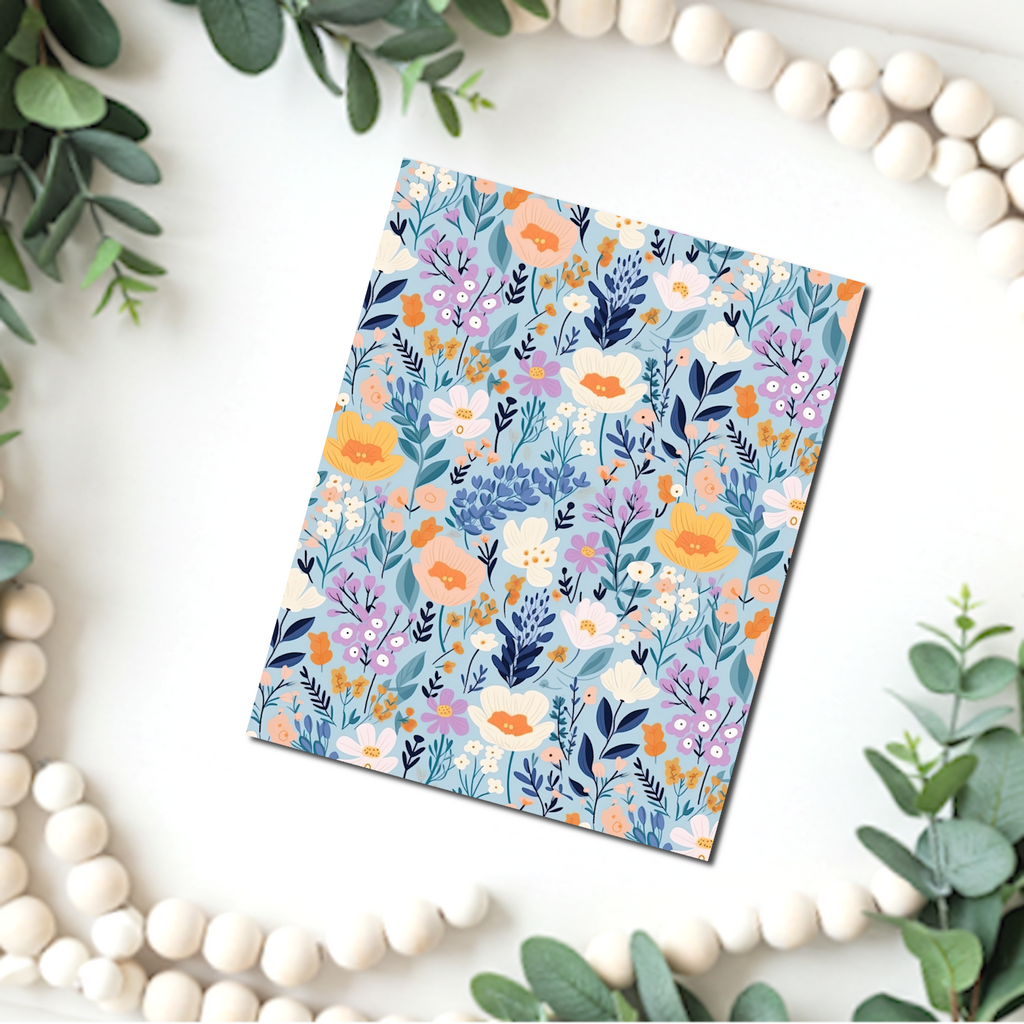 Chalky Pastel Flowers clay transfer sheet B561