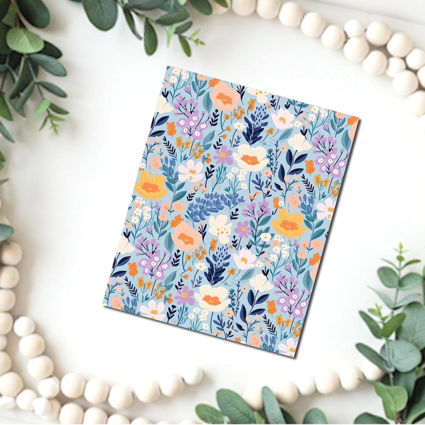 Chalky Pastel Flowers clay transfer sheet B561