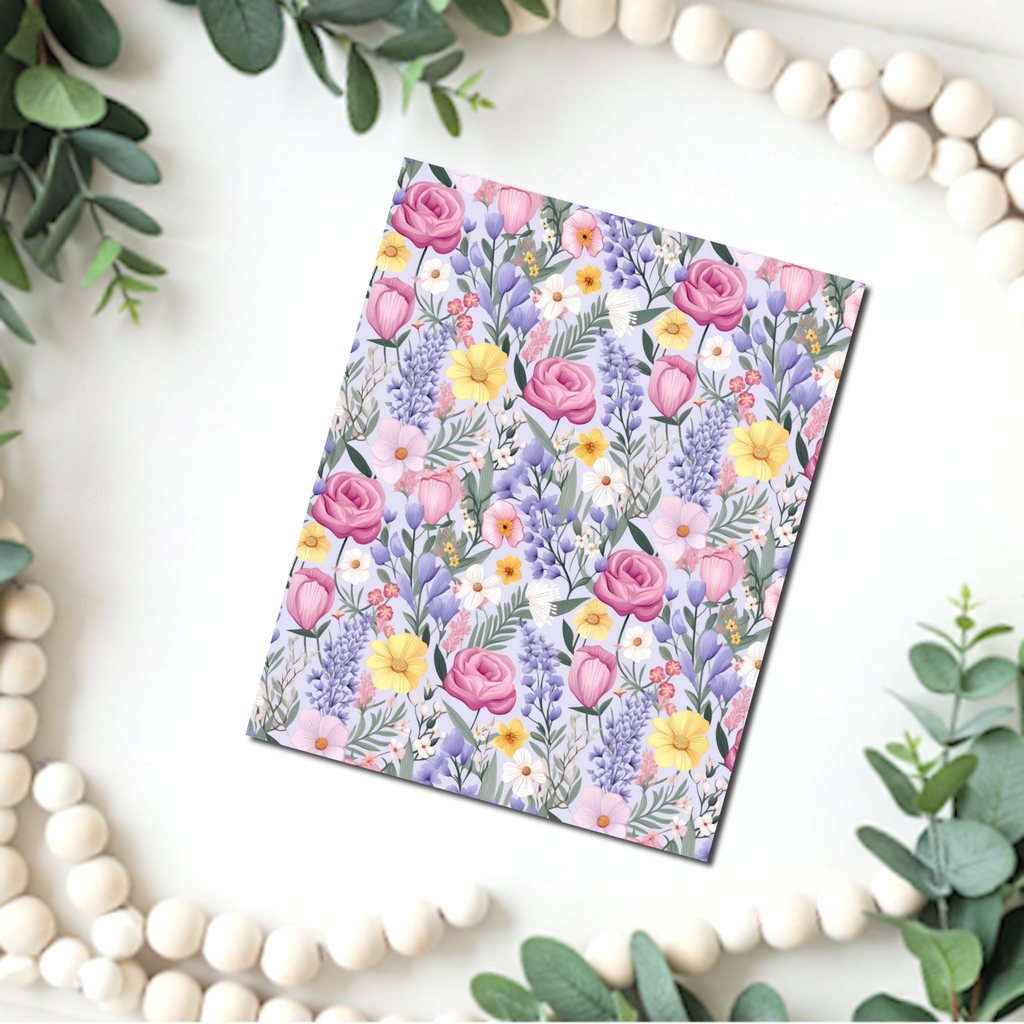 Chalky Pastel Flowers clay transfer sheet B562