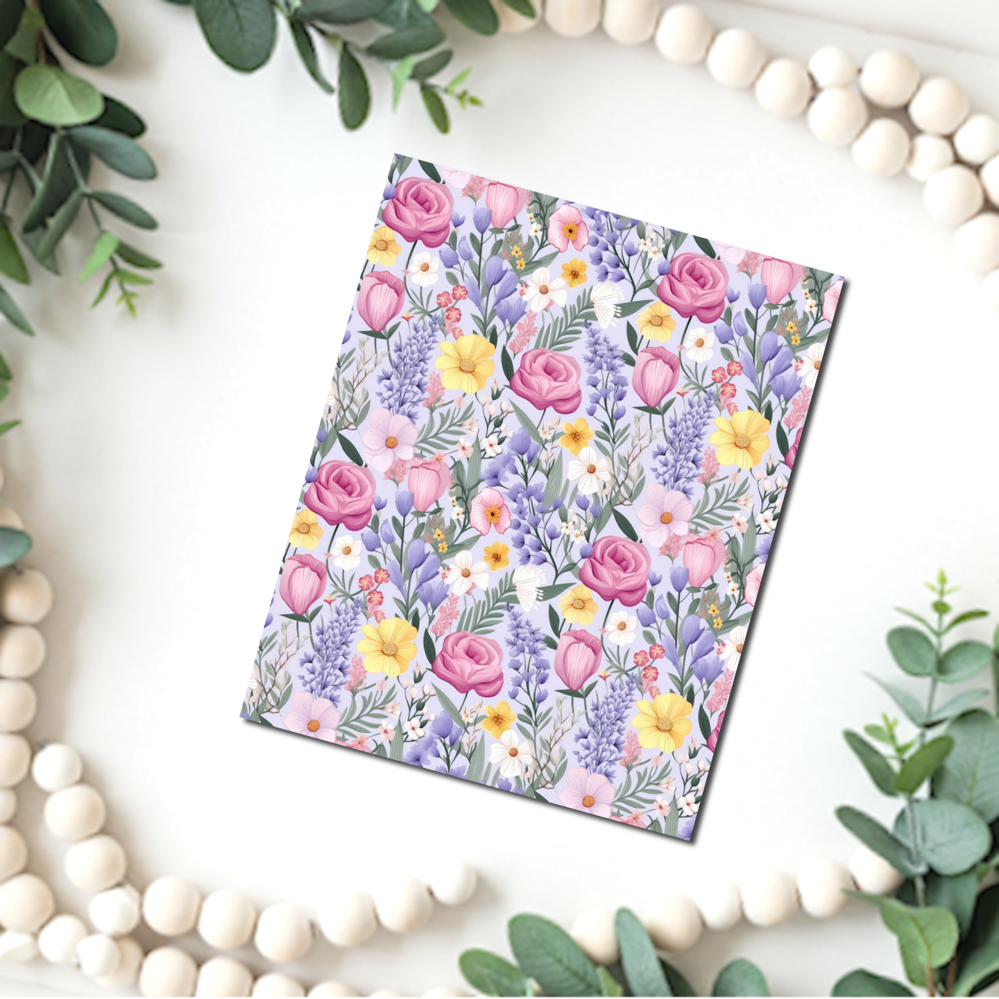 Chalky Pastel Flowers clay transfer sheet B562